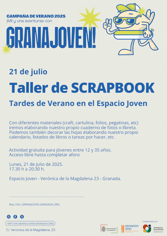 ©Ayto.Granada: Enredate: Verano'25 - Taller SCRAPBOOK
